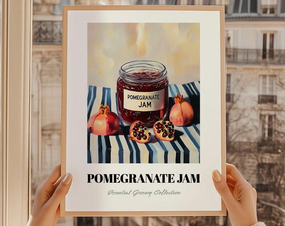 Pomegranate Jam Print Pantry Wall Decor Chef Gift Restaurant Kitchen Art