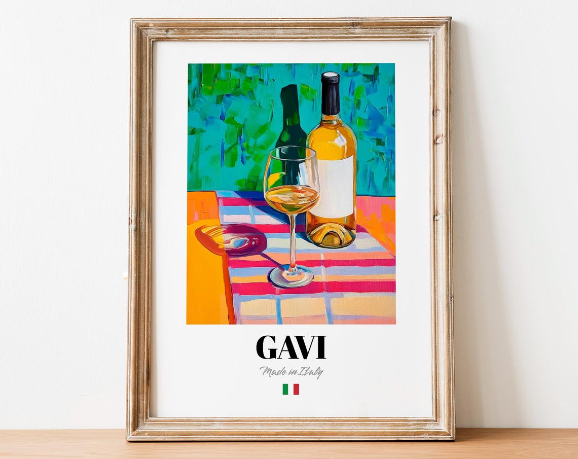 Gavi Made in Italy Crisp White Wine Still Life Painting Art Poster