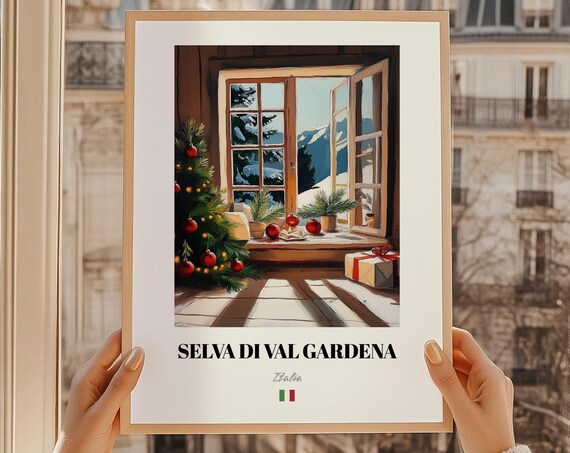 Selva Di Val Gardena Italy Ski Resort Wall Art Print Poster Christmas Gift