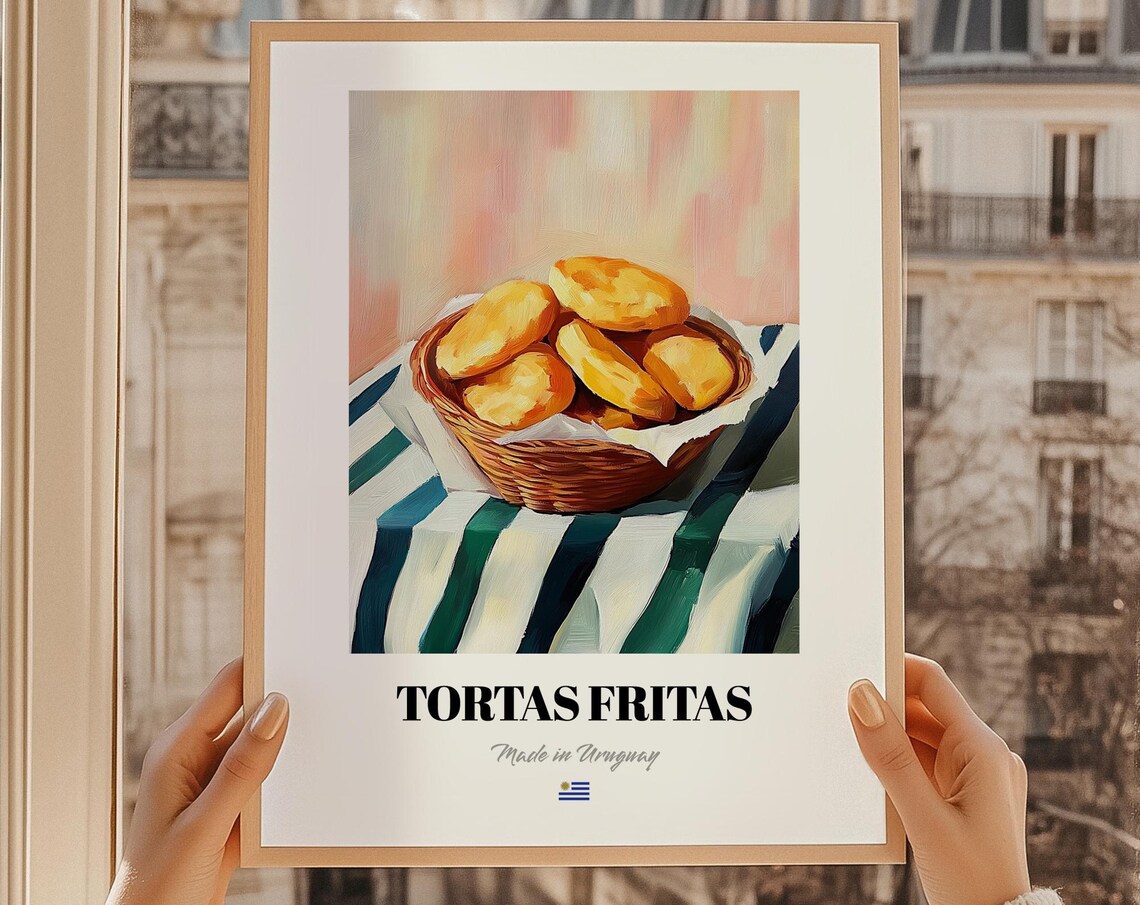 Tortas Fritas Uruguayan Fried Bread Basket Food Painting Kitchen Wall Art
