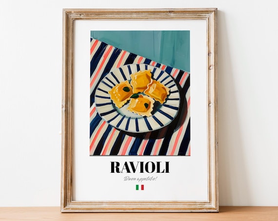 Ravioli Buon Appetito Colorful Italian Pasta Kitchen Decor Wall Art