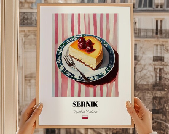 Sernik Oil Painting Print Polish Food Illustration Dessert Art Cuisine Poster