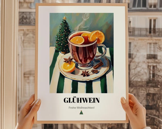 Glhwein Christmas German Food, Oil Painting Print
