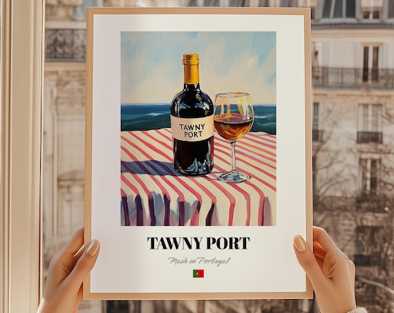 Tawny Port Portuguese Wine Poster Portugal Bar Dcor Wall Art Friend Kitchen