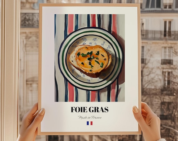 Foie Gras Made In France French Bistro Toast Recipe Painting Poster