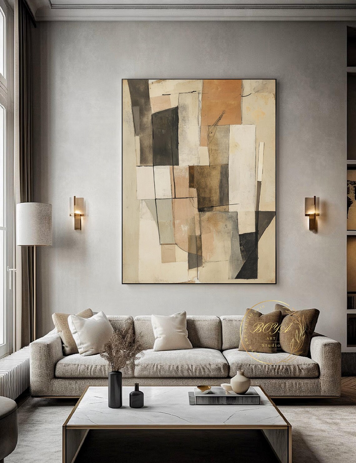 Beige Abstract Wall Art Print, Wabi Sabi Minimalism - Image 2