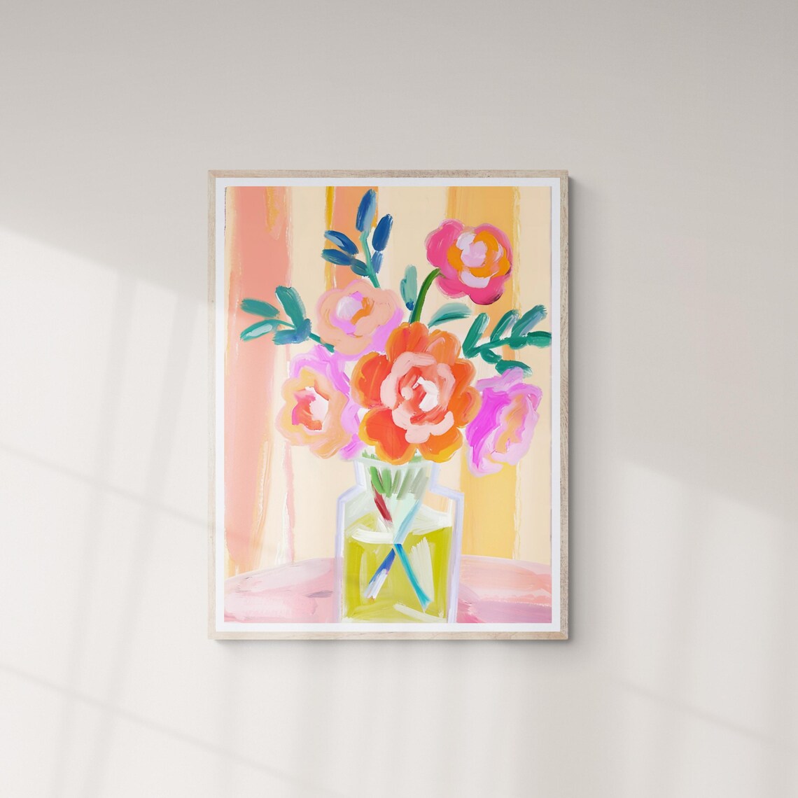 Floral Art Flower Market Flowers Poster Art Print Abstract Painting Floral Vase Painting