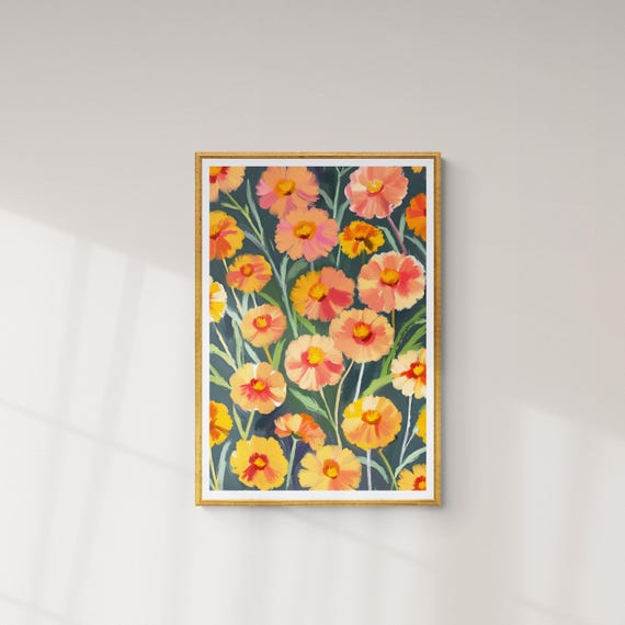 Floral Art Boho Flower Print Botanical Watercolor Abstract Print Flower Market Print Henri Matisse Art