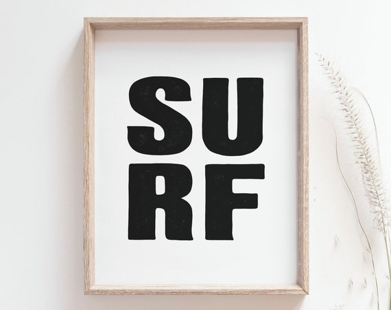Minimalist Surf Poster, Beach House Nursery Decor