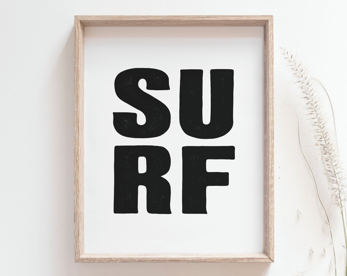 Minimalist Surf Poster, Beach House Decor