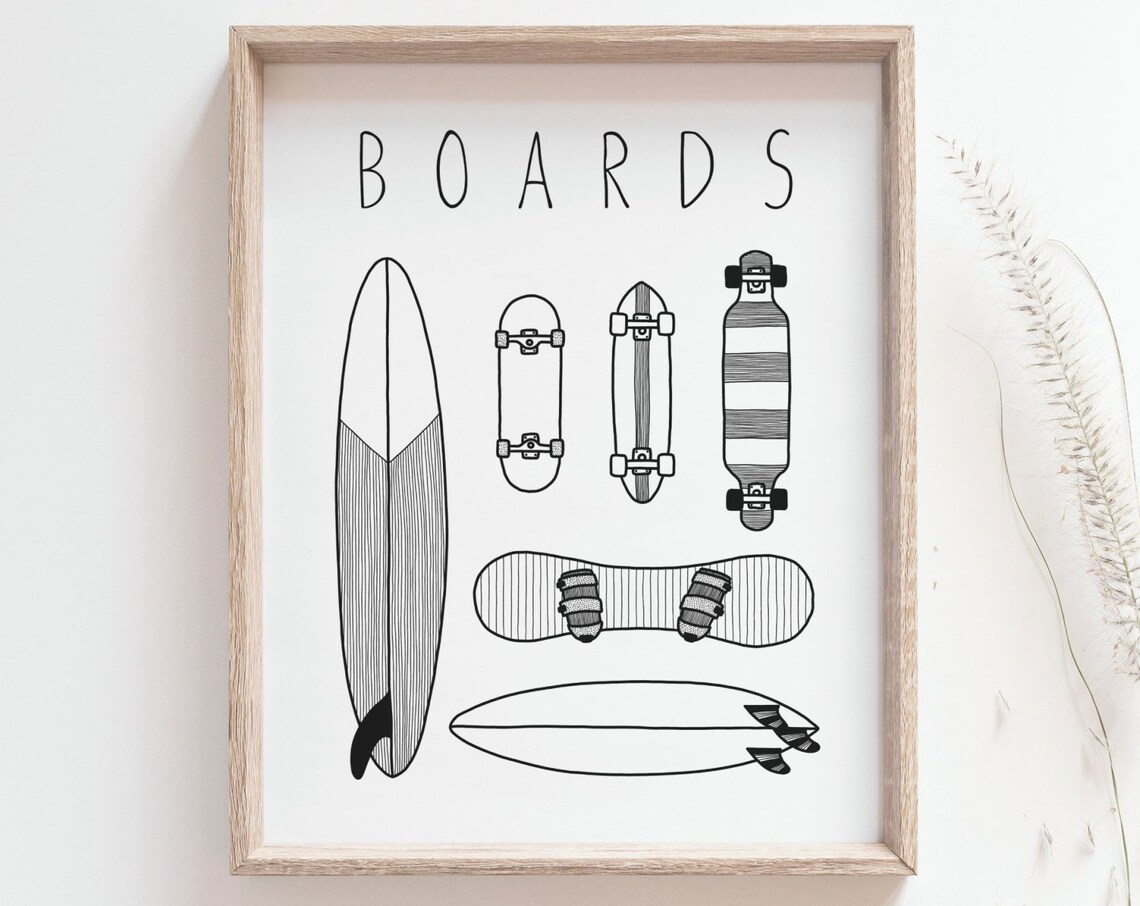 Boards Poster Print, Black And White Minimalist Art