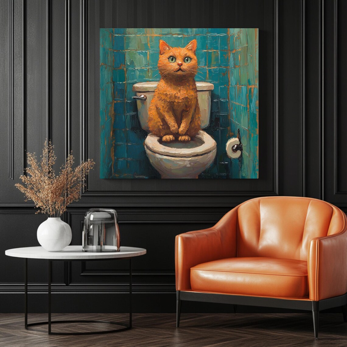 Cat In Bathroom, Funny Bathroom Decor Art Print - Image 3