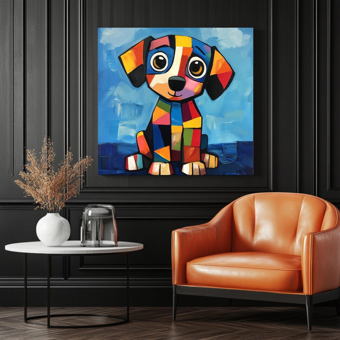 Geometric Dog Art Print, Modern Minimalist Pet Decor - Image 3