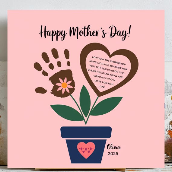Mother's Day Handprint Personalised Mom Gift