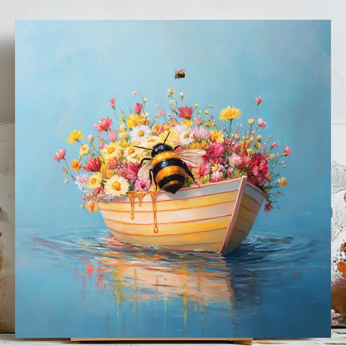 Honey Bee And Flower Nature Inspired Decor