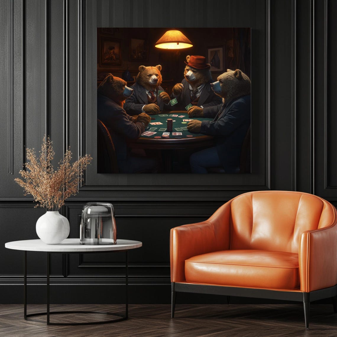 Bear Poker Night - Modern Animal Art - Image 3