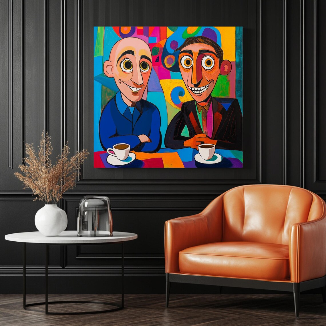 Abstract Coffee Art, Colorful Cafe Scene - Image 3