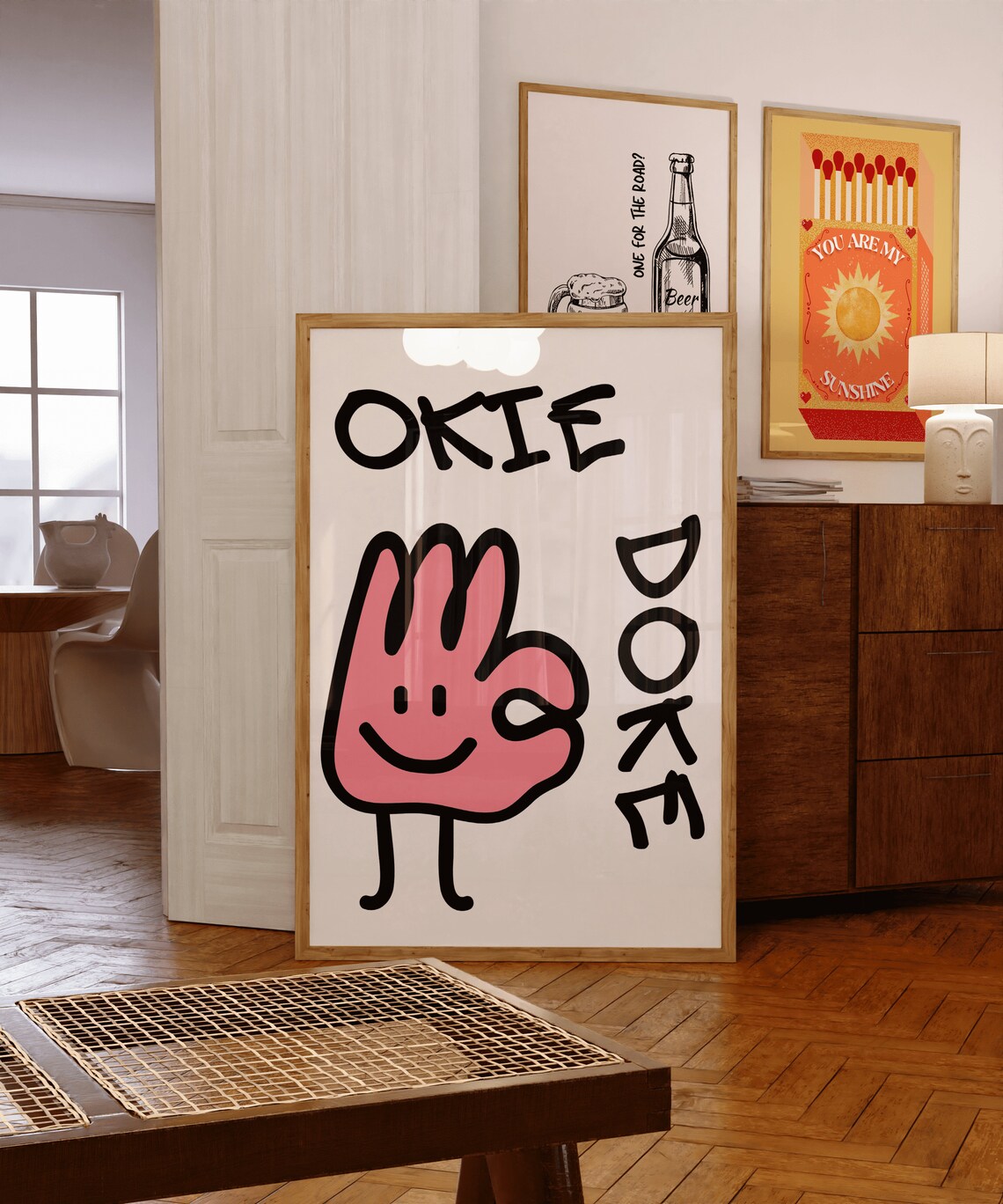 Okie Doke Mid Century Typography Art Print