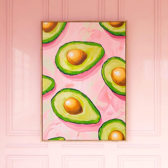 Avocado Pattern On Pink Background