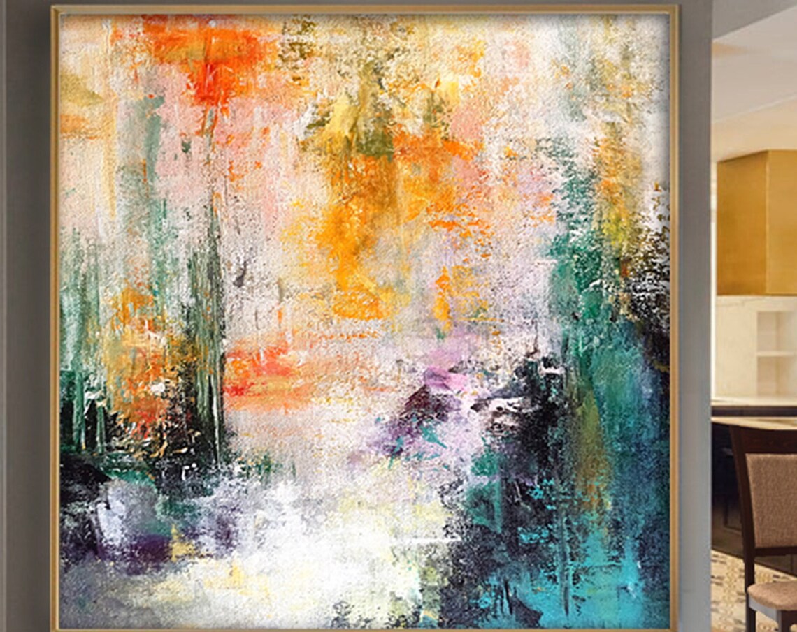 Colourful Acrylic Abstract Painting, Wall Art Print - Image 3