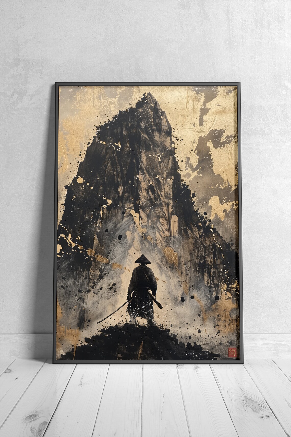 Japanese Vintage Landscape Art Print, Sumi-E Style - Image 4