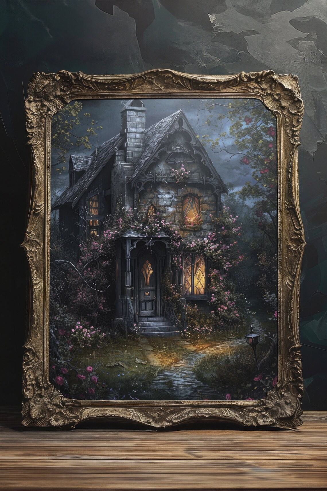 Enchanted Witch Cottage, Moody Witchcore Art Print - Image 3