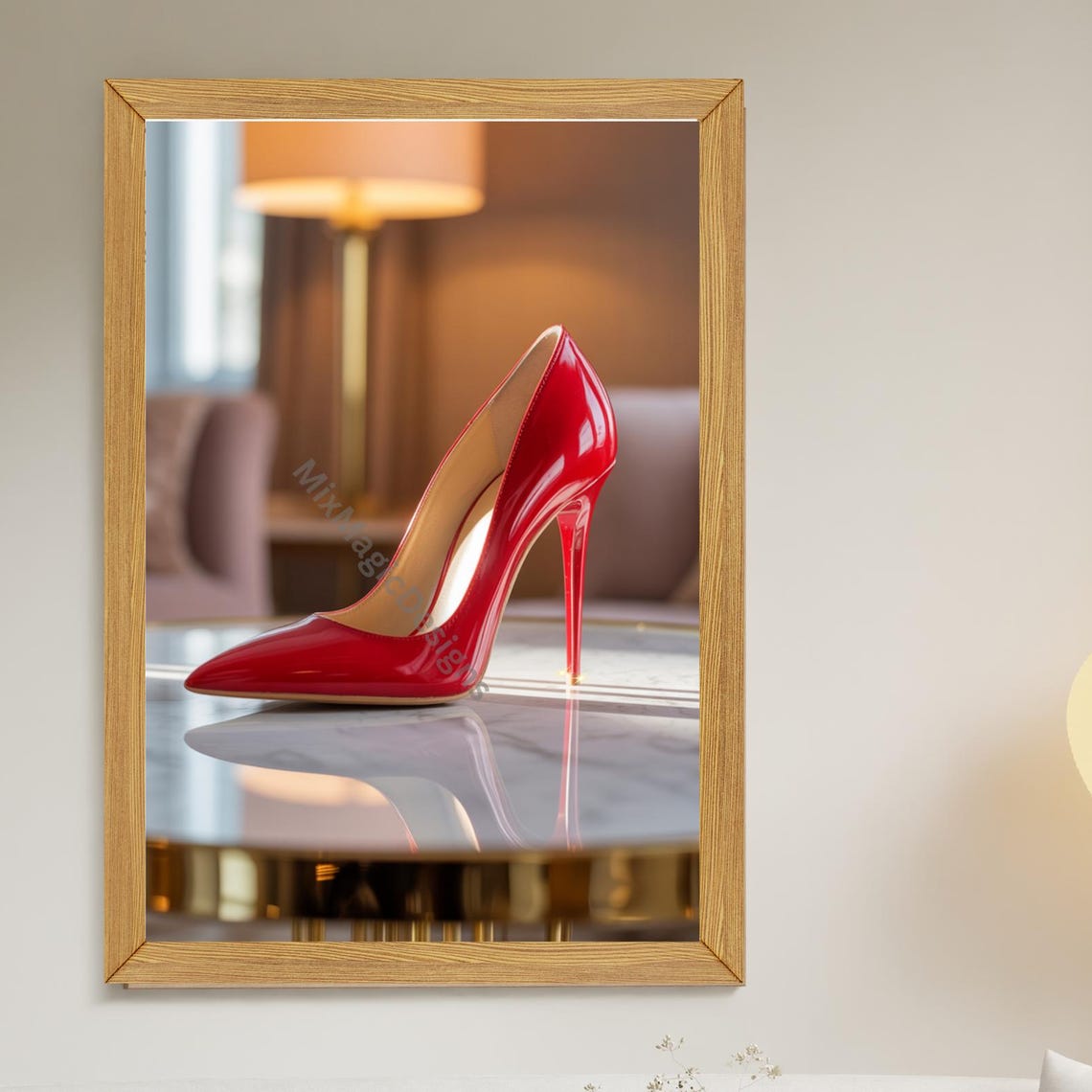 Red Patent Stiletto High Heel Fashion Photography Glam Poster