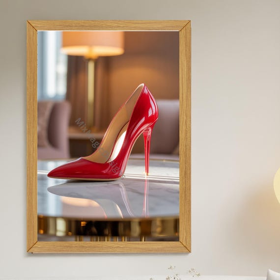Red High Heel Glamour Fashion Art Print Elegant Decorative Poster Modern Photography In Pdf A1a5