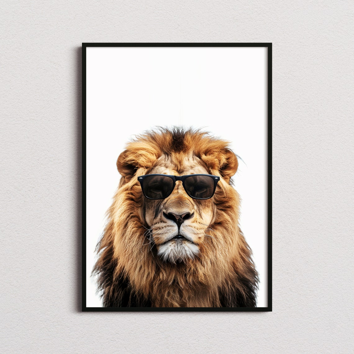 Lion In Sunglasses Print Lion Print Lion Poster Funny Lion Print Lion Art Kids Bedroom Art Funny Animal Print