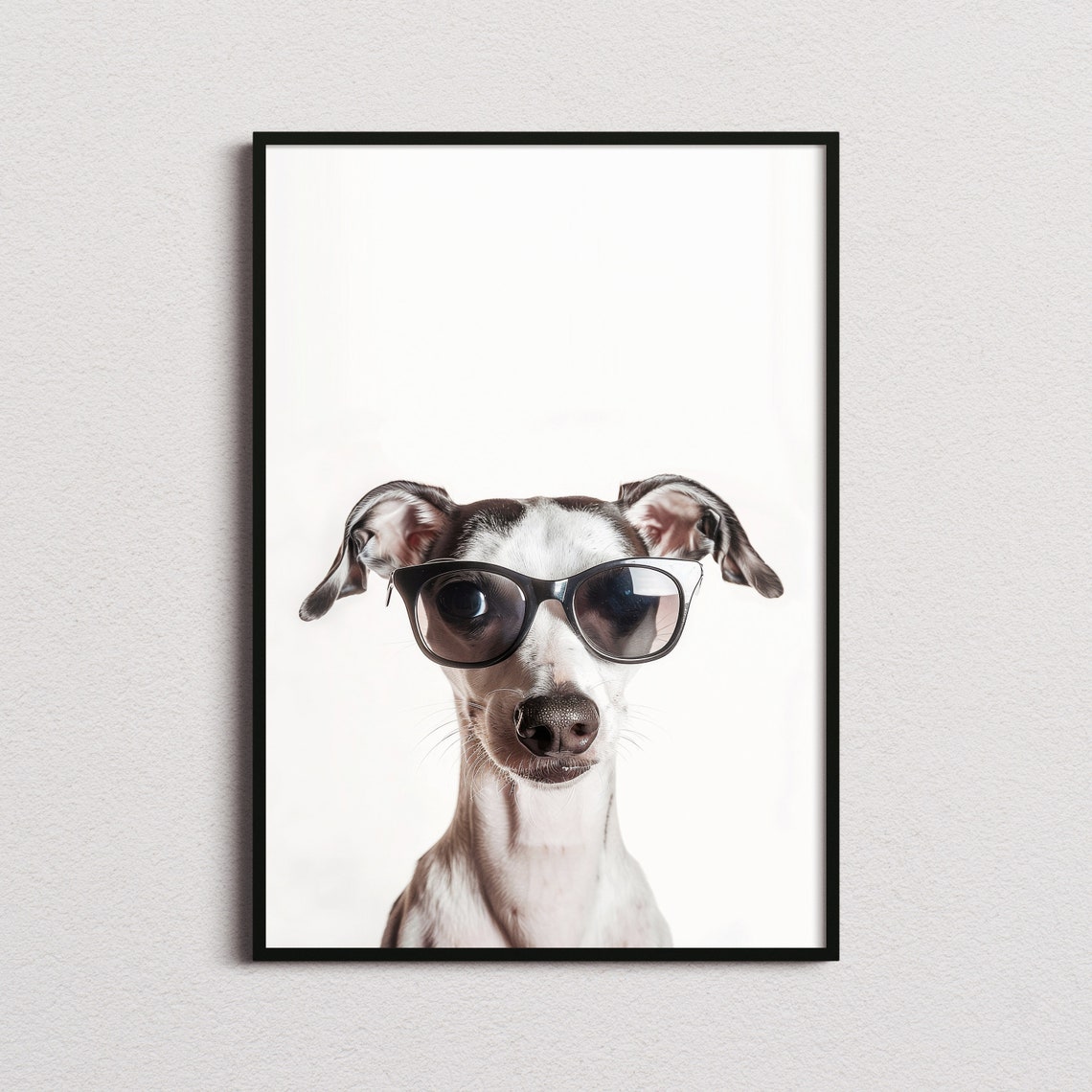Italian Greyhound in Sunglasses Elegant Cool Dog Portrait Art Poster