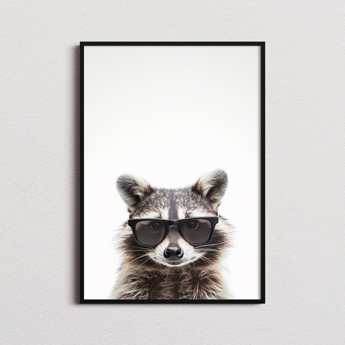 Funny Raccoon in Sunglasses Kids Bedroom Poster