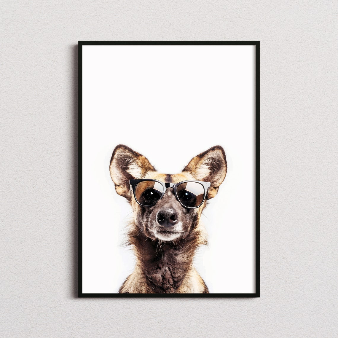 Wild Dog In Sunglasses Print Wild Dog Print Wild Dog Poster Funny Wild Dog Print Wild Dog Art Kids Bedroom Art Funny Animal Print