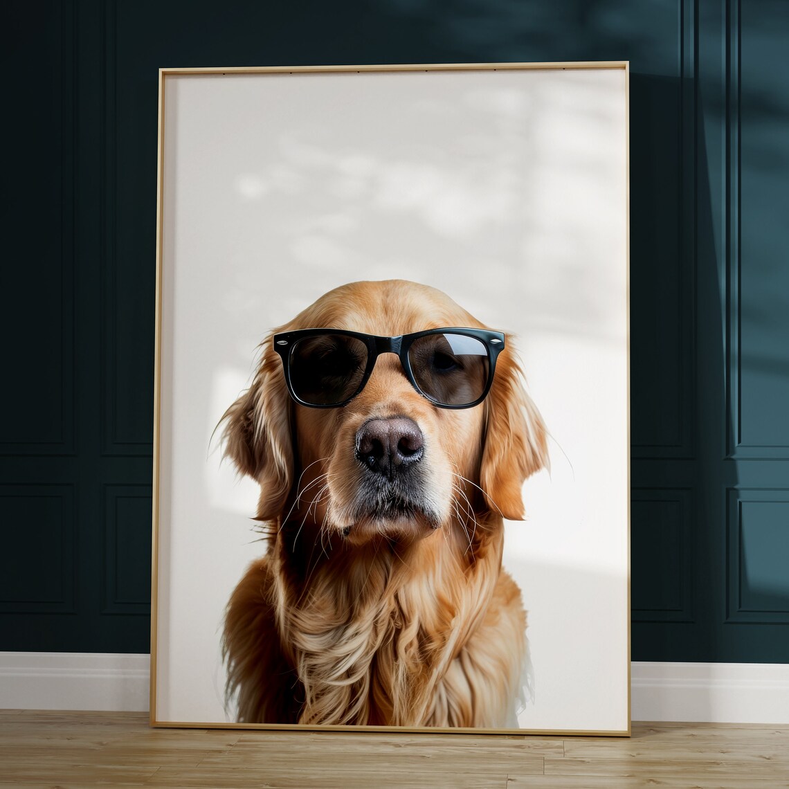 Golden Retriever in Sunglasses Funny Dog Art Print - Image 2