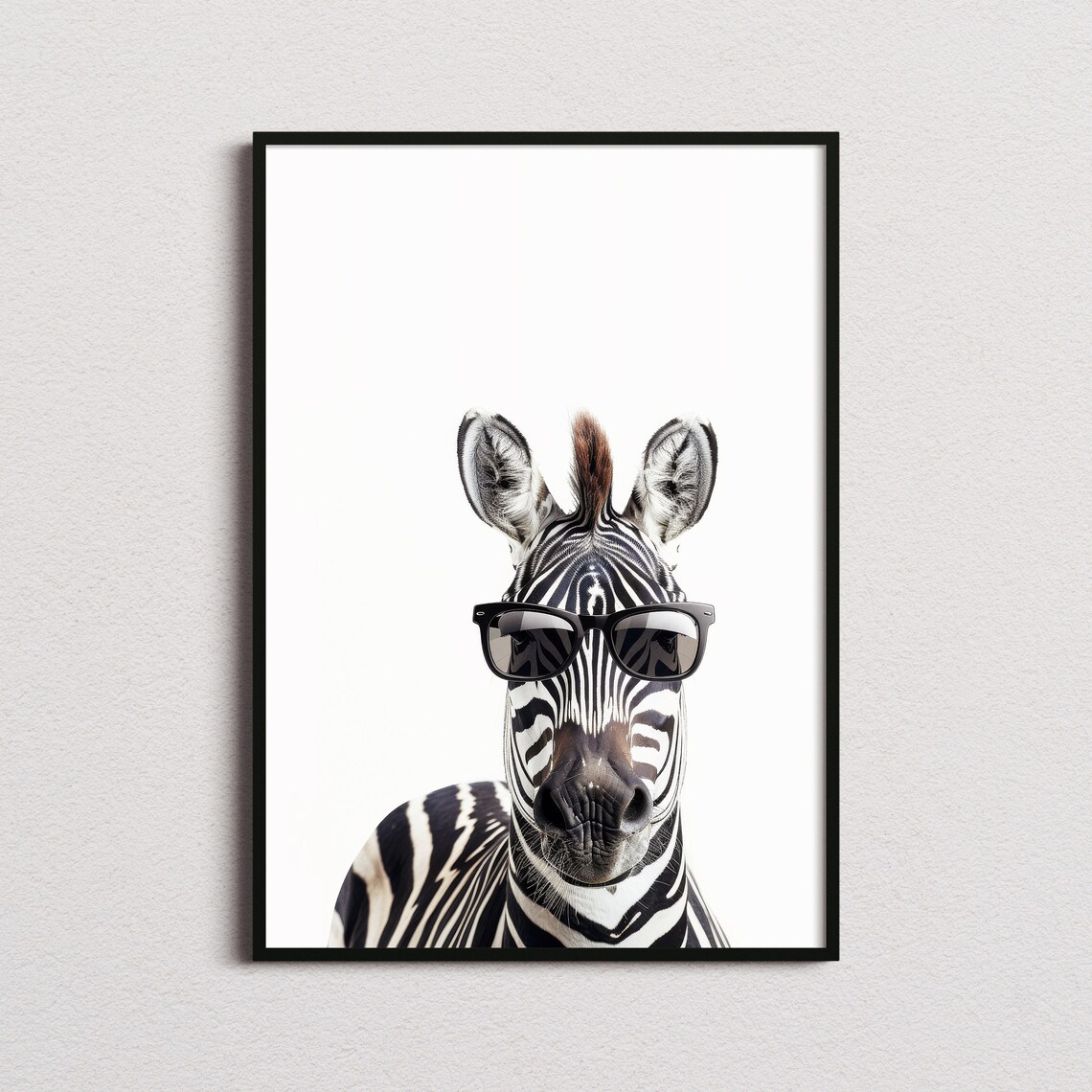 Zebra In Sunglasses Funny Animal Art Print