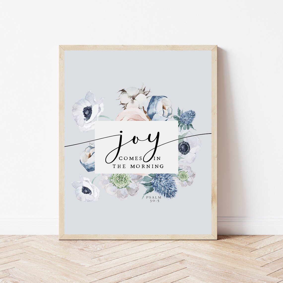 Joy Comes In The Morning Psalm 30 5 Floral Watercolor Poster