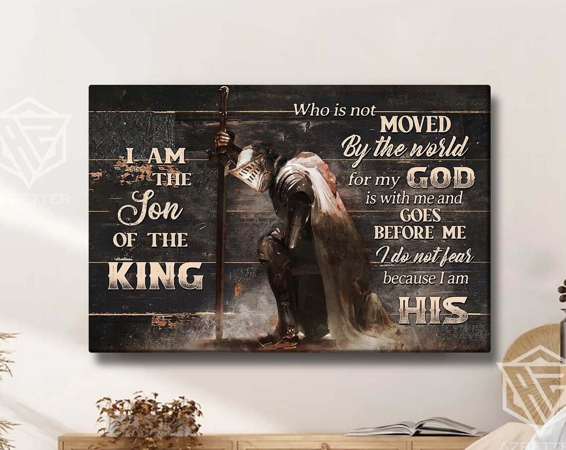 Son Of The King Child Of God Wall Art Jesus Landscape Gift For Christian Warrior Of God Inspirational Gift Birthday Boy Idea