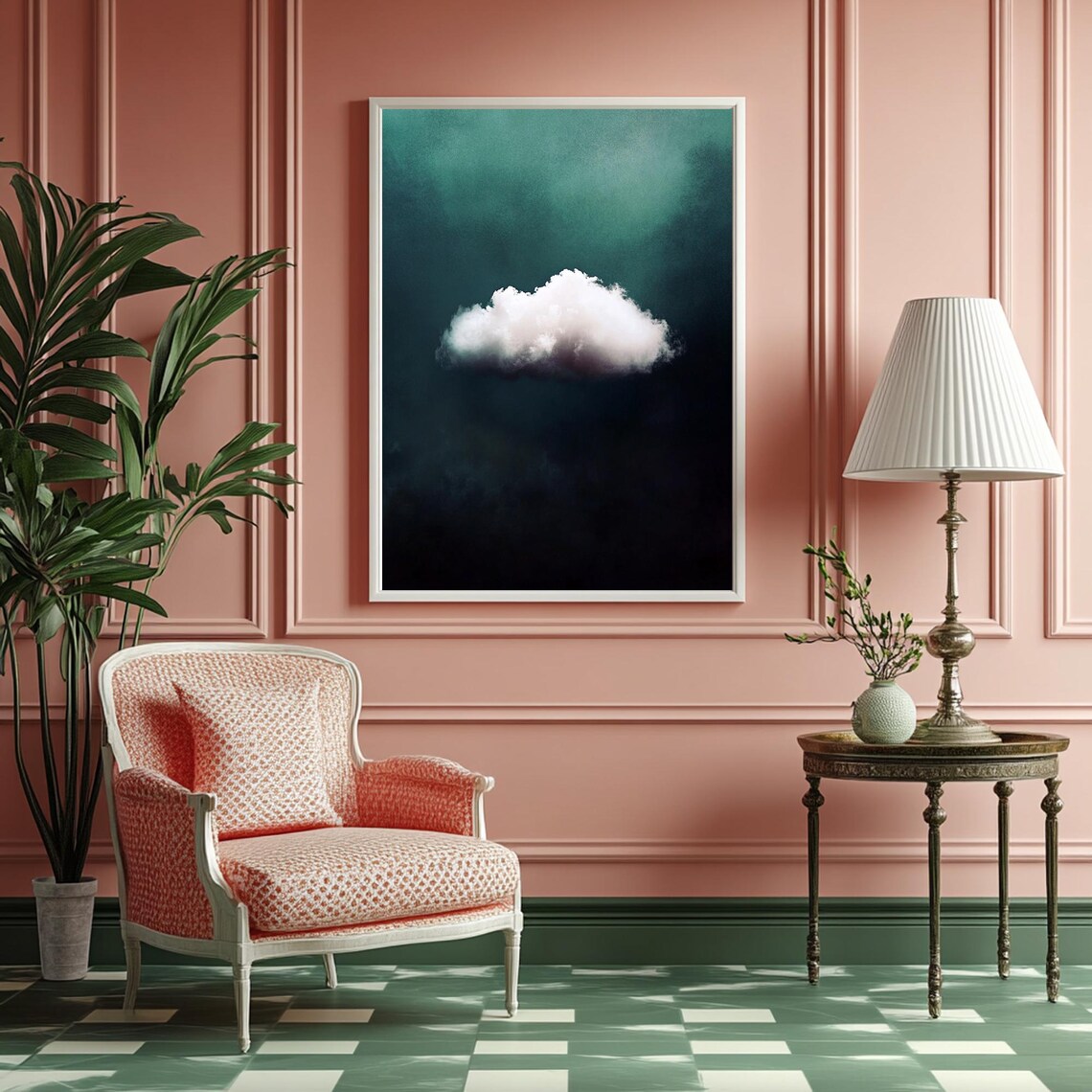 Cloud Wall Art Blue Wall Art Abstract Art Print Minimalist Wall Art Indigo Art Living Room Decor Sky Wall Art Night Sky Print Gift - Image 3