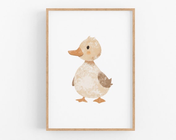 Duckling Nursery Print Farm Decor Animals Poster Rustic Farmhouse Wall Art Duck Baby Girl