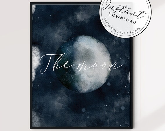 Moon Print Moon Poster Gift Moon Decor Inspirational Poster Inspirational Home Decor Inspirational Moon Gift Space Poster Moon Art