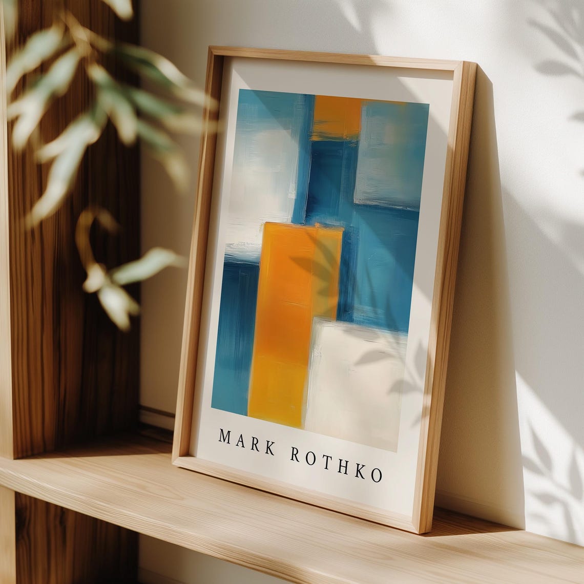 Mark Rothko Blue Orange White Modern Abstract Blocks Style Print - Image 3
