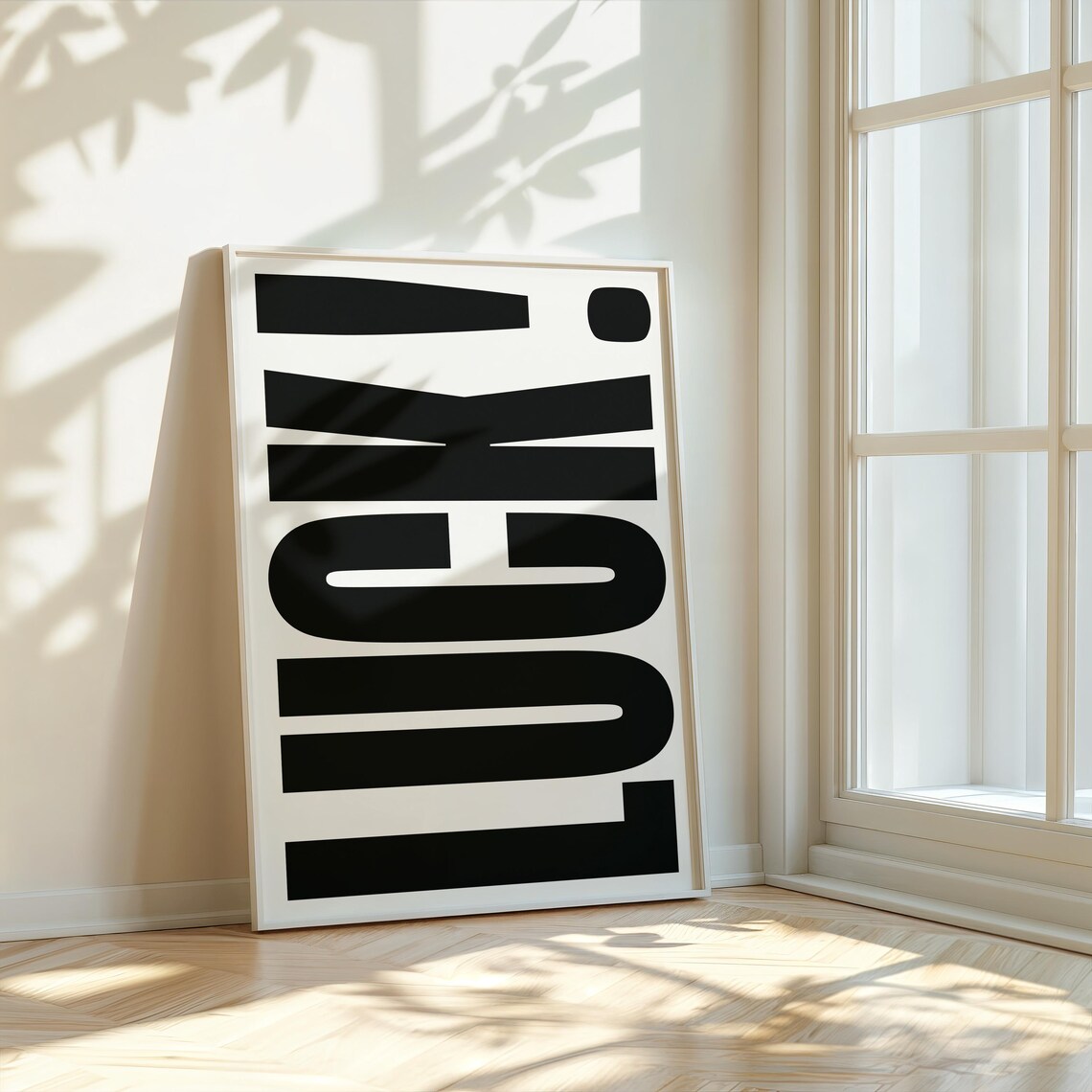 Luck Bold Black White Typography Good Fortune Poster Art Decor - Image 3