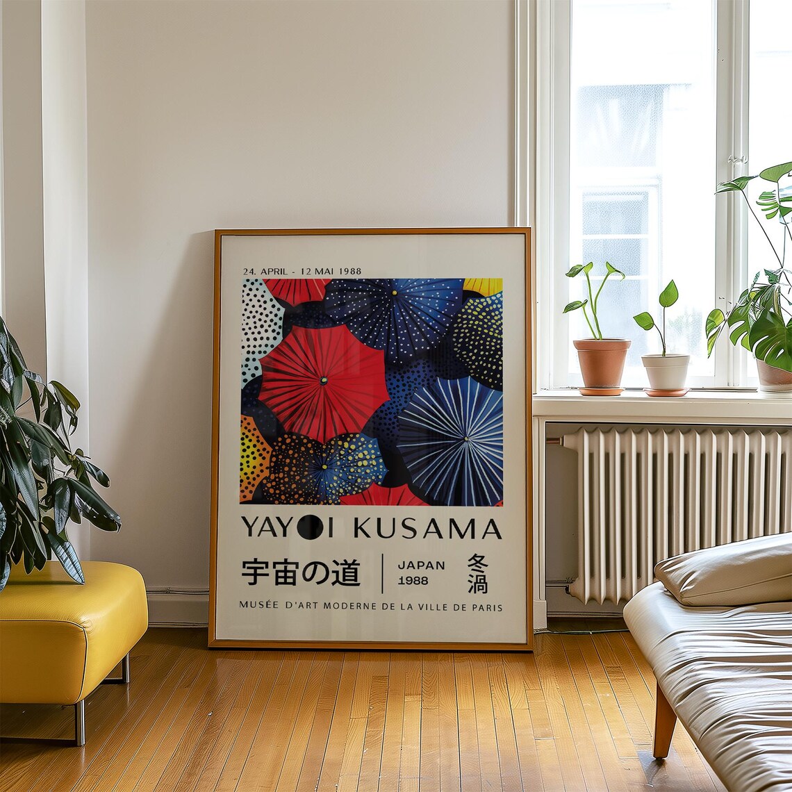 Yayoi Kusama Colorful Japanese Umbrella 1988 Exhibition Poster - Image 2