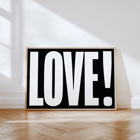 Love Typography Poster Modern Wall Art Horizontal Vertical Display For Bedroom Living Room Office Inspirational Print
