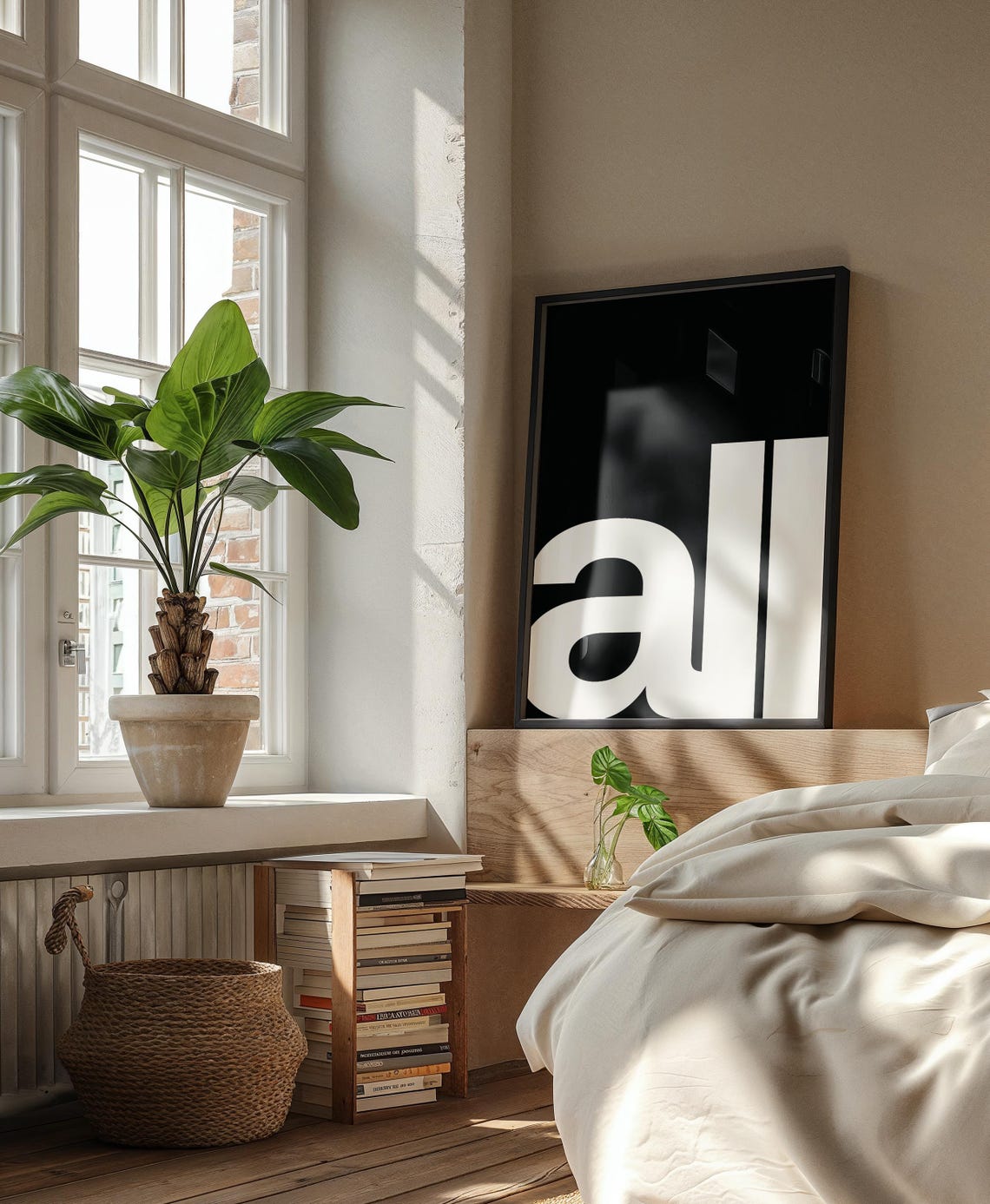Black White Minimalist Typography Al Letter Art Poster Modern Decor - Image 3