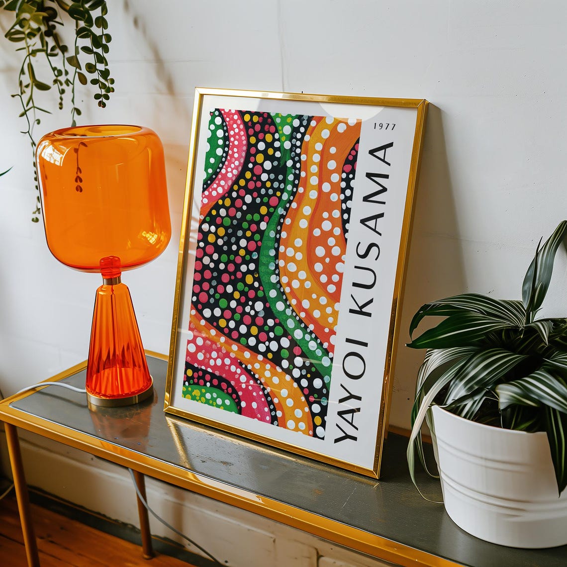 Yayoi Kusama 1977 Polka Dot Wave Swirl Colorful Abstract Art Poster - Image 2