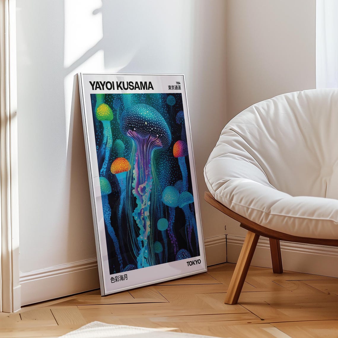 Yayoi Kusama 1984 Colorful Jellyfish Tokyo Ocean Dotted Art Print - Image 3