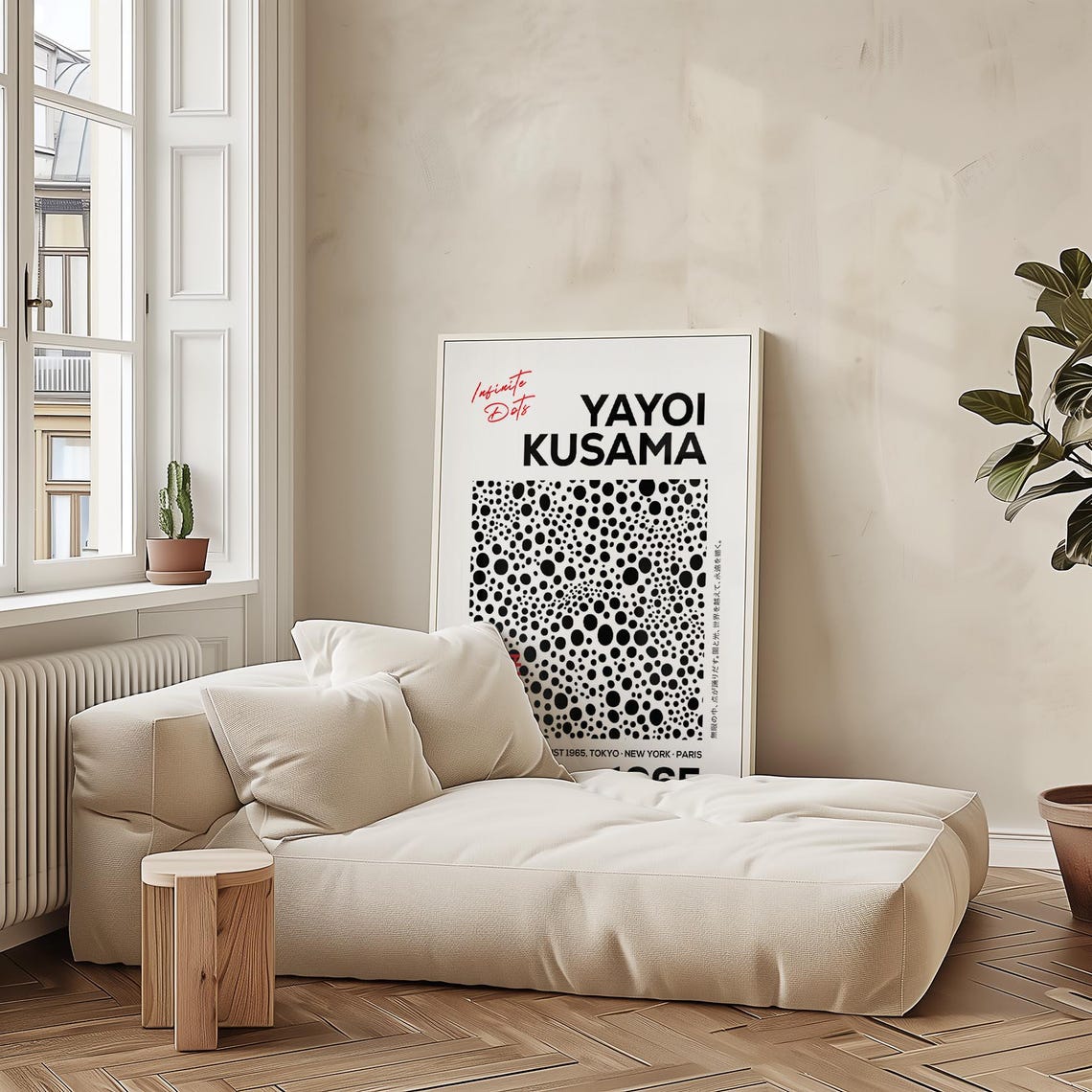 Yayoi Kusama 1965 Infinite Dots Black White Exhibition Art Poster - Image 2