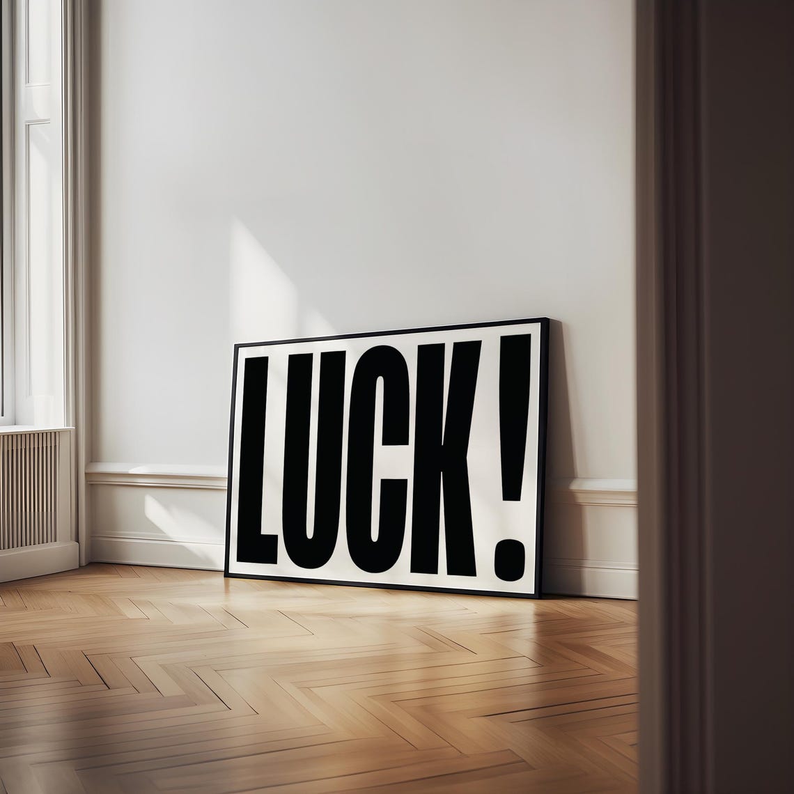 Luck Bold Black White Typography Good Fortune Poster Art Decor - Image 4