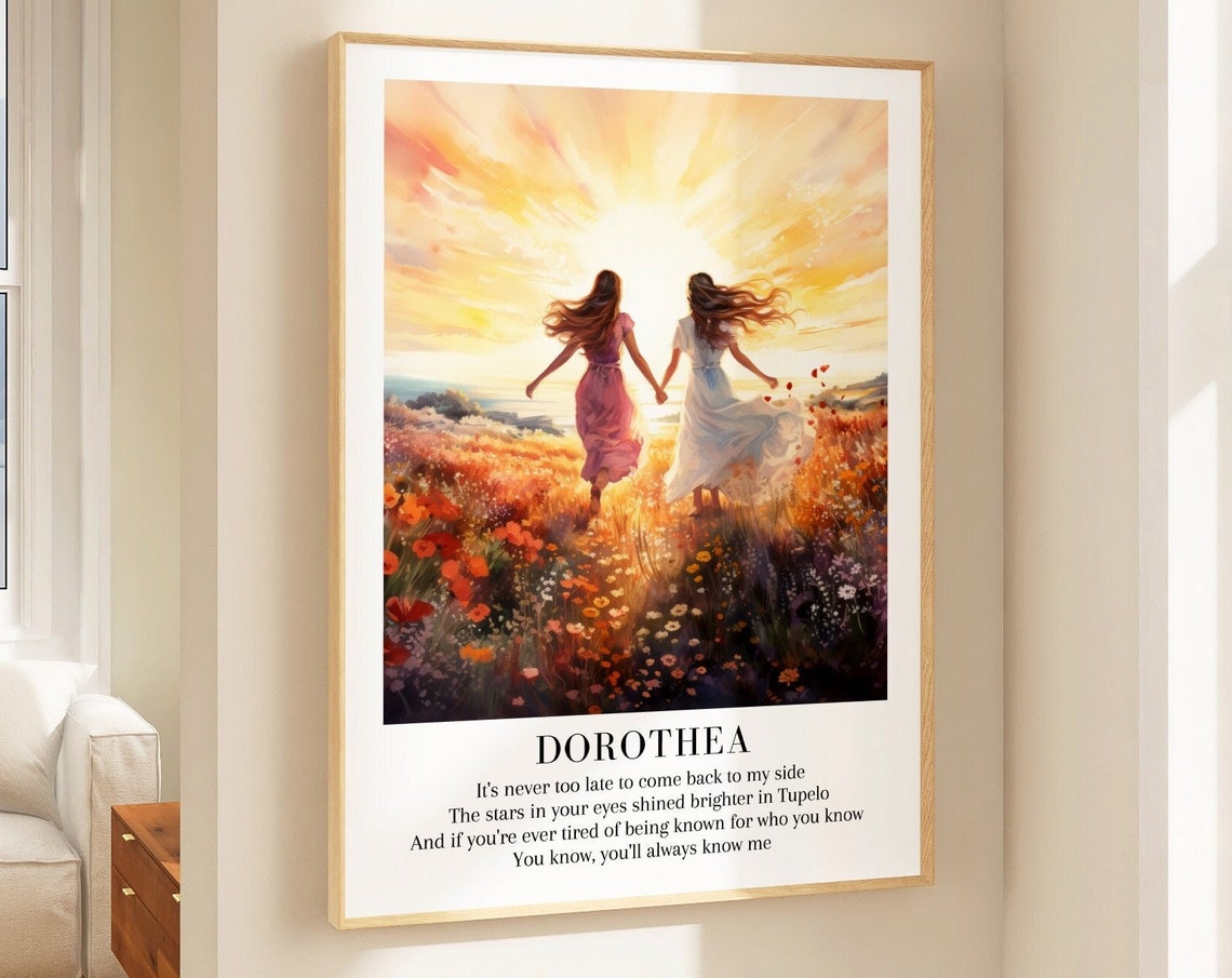Taylor Swift Dorothea Sunset Wildflower Field Watercolor Poster