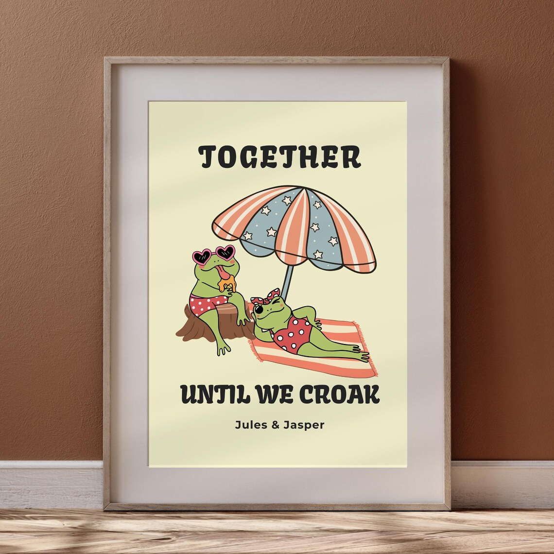 Personalised Couple Print, Retro Love Poster - Image 3